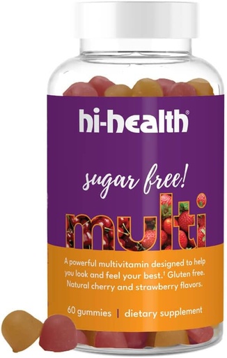 [BRSROYYFPMPA4HTP] Hi-Saúde Açúcar Free Gummy Multivitamin, Uma vez por dia, Vitamina Ketogenic, Vitamina C, Vitamina D, Planta à base de, Gluten-Free, Natural Delicious Cherry & Morango sabores (60 chicletes)