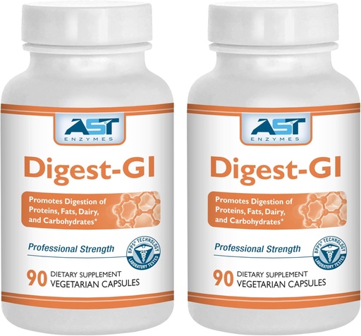 [BRSWKFAABUGQIDI3] Digest-GI Digestive Enzyme - (90 x 2) Vegetarian Capsules-Digestion and Bloating Relief for Women and Men