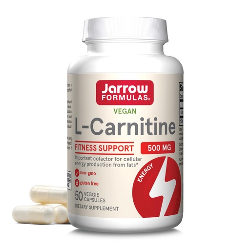[BRSWIY32BQPQE236] Jarrow Formulas® L-Carnitine 500 mg, Dietary Supplement, Support for Cellular Energy Production, 50 Veggie Capsules, 50 Day Supply