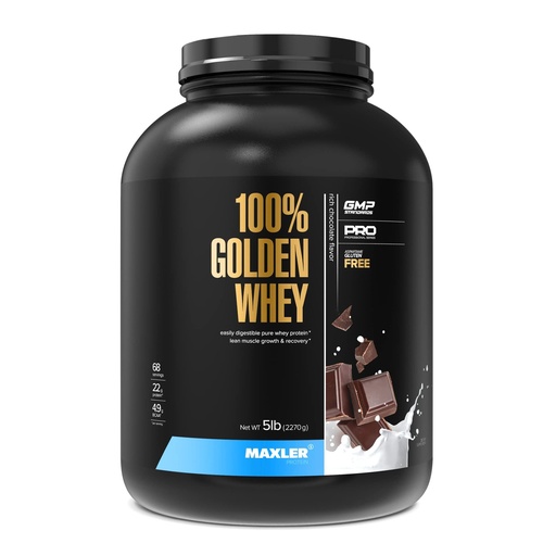 [BRSWYCQDAQFWGH3K] Maxler 100% Golden Whey Protein - 22g of Protein per Serving - Whey Protein Powder for Pre Post Workout - Fast-Absorbing Whey Concentrate, Isolate & Hydrolysate Blend - Rich Chocolate Protein 5 lb