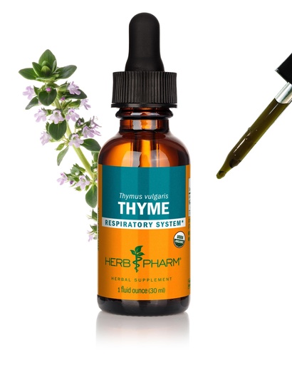 [BRSWIYYMPMGAY2DC] Herb Pharm Certified Organic Thyme Liquid Extract Drops for Respiratory System Support, 1 Oz
