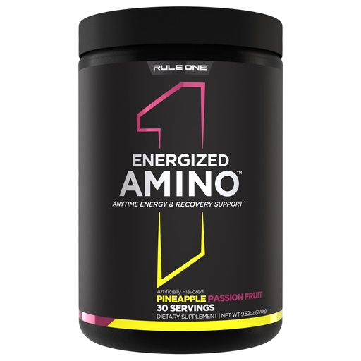 [BRSRAGQYA55Q2EI3] Rule 1 Proteins Energized Amino – Anytime Energy & Recovery Support with BCAAs, Glutamine, Citrulline, Beta Alanine, Caffeine from Green Coffee & Tea Leaf Extracts (30 Serving, Pineapple Passionfruit)