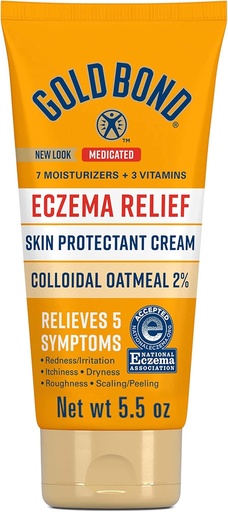 [BRSWIBI7BMNRC3T2] Gold Bond Medicated Eczema Relief Skin Protectant Cream, 5.5 oz., with 2% Colloidal Oatmeal