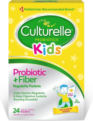 [BRSWGZQZDJYWG23V] Culturelle Kids Regularity Probiotic & Fiber Dietary Supplement - Helps Restore Regularity & Keeps Kids' Digestive Systems Running Smoothly* - Works Naturally with Child's Body* - 24 Single Packets