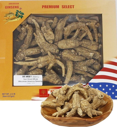 [BRSWGAAFCB6QIHLF] Hand-Selected American Wisconsin Farmed Ginseng Root Medium 美国威斯康辛州 长枝西洋参 花旗参 | Cultivated Wisconsin American Ginseng Large 8oz/Box