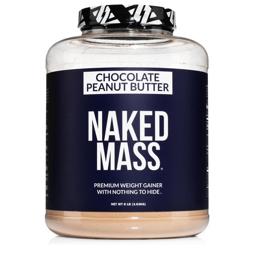 [BRSROHQEOVYBQADP] NAKED Chocolate Peanut Butter Mass - 1,280 Calories, 50G Protein, Nothing Artificial. All Natural Weight Gainer Protein Powder - 8Lb Bulk, GMO Free, Gluten Free & Soy Free