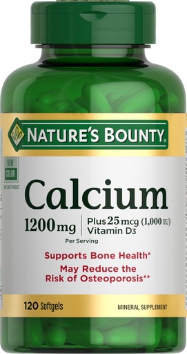 [BRSWIY37BAAAAAY3] Nature's Bounty Calcium 1200 mg with 1000 IU Vitamin D3 - Bone Health Softgels, Calcium and Vitamin D Supplement, Gluten Free, 2 Softgels per Day, 120 ct (Pack of 1)