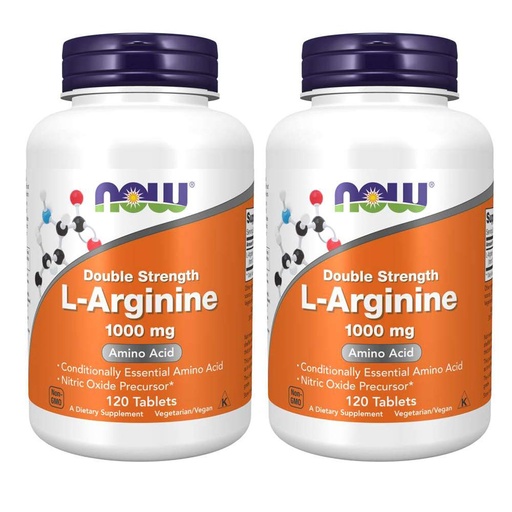 [BRSWIAY7B4NBA2DM] NOW Foods L-Arginine 1000 mg, 120 Tablet (2 Pack)