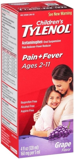 [BRSWIGQIOR7A4EL2] TYLENOL Children's Oral Suspension Grape Splash Flavor 4 oz (Pack of 4)