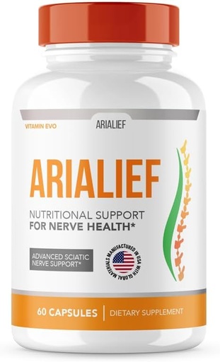 [BRSRAHDYCRYAIDTO] Arialief Sciatica Nerve Support, Arialeaf Advanced Nerve Health, Arialeaf Prime Palm Sciatica, Aria Leaf Primepalm Aria Lief, Aria Lief Nerve Relief Supplement Sciatic Nerve Soothing (60 Capsules )