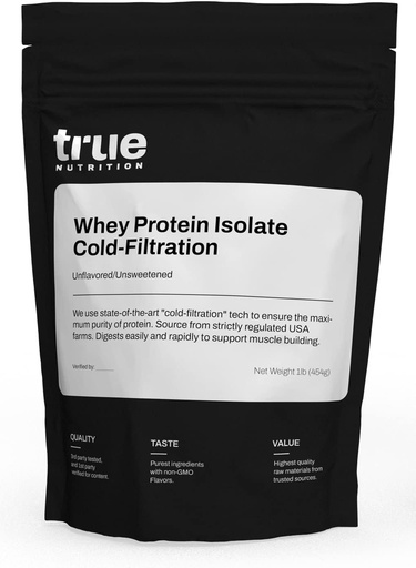 [BRSWKHQTBMEBQ232] Gerçek Beslenme - Unflavored Whey Protein Isolate Cold-Filtration -% 100 Whey Protein Tozu - Servis başına 27g Protein - Kolayca ve Tadılar Büyük - Üçüncü Parti Test Edildi -Unflavored / Unsweetened - 1lb