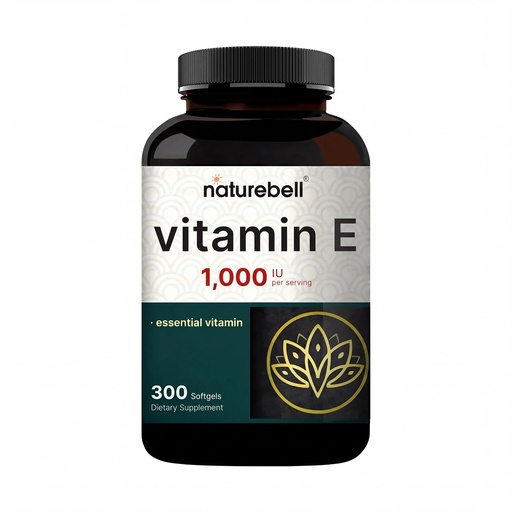 [BRSROYA2DJ5BMHQ6] NatureBell Vitamin E 1,000 IU Per Serving - 300 Softgels - Antioxidant Supplement for Skin, Heart & Brain Health Support - High Bioavailability* - Gluten-Free & Non-GMO