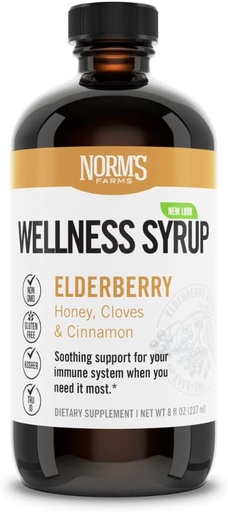 [BRSWG2Y6OF4GYE3P] Norms Farms Elderberry Wellness Syrup, 8 Fz
