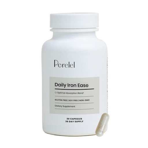 [BRSROAQCCN4BED3U] Perelel Daily Iron Ease, 15MG Iron Supplements with Magnesium, Vitamin C, & Vitamin B12 for Nutrient & Energy Support, Capsules for Women and Men, Soy, Dairy & Gluten Free, Non GMO, 30 Pills