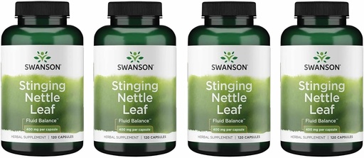 [BRSWGFD3BYFQA3DX] Swanson Stinging Nettle Leaf (Urtica Dioica) - Herbal Supplement Promoting Urinary Tract & Respiratory Health Support - May Support Healthy Fluid Balance - (120 Capsules) (4 Pack)