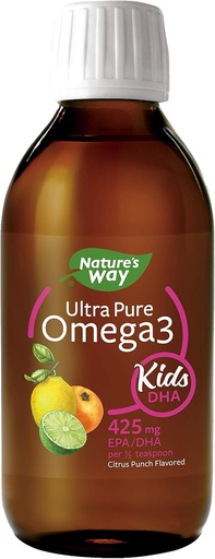 [BRSWGGI5DF7BOAY7] Natural Way Ultra Pure Omega-3 Kids DHA Liquid Fish Oil Suplemento, Citrus Punch Flavor, 8 Fl Oz
