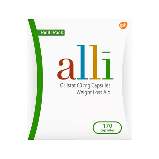 [BRSRMGDROF7AMCDL] alli Diet Weight Loss Supplement Pills, Orlistat 60mg Capsules, 170 Count