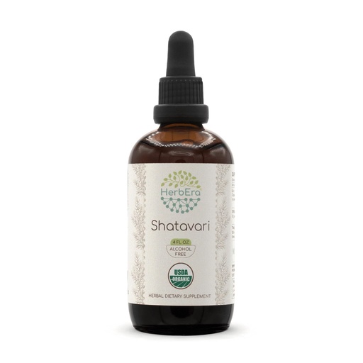 [BRSROCYEO4DR4GTP] HerbEra Shatavari B120 USDA Organic Tincture | Alcohol-Free Extract, High-Potency Herbal Drops | Certified Organic Shatavari (Asparagus racemosus) Dried Root (4 oz)