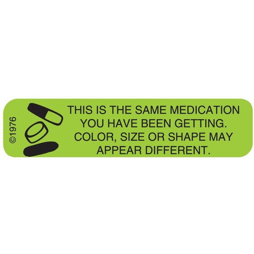 [BRSWIZY5BZ5Q2CQ5] 1-61G "Color Size Shape" Permanent Paper Label, 1 9/16" x 3/8", Green, Pack of 1000