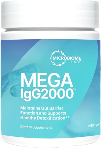 [BRSW2CDYO55AGCQ2] Microbiome Labs Mega IgG2000 Gut Health Powder for Women, Men &amp; Kids 2+ - IgG Immunoglobulin Supplement for Digestive Health Support - Dairy-Free Bovine Colostrum Supplement Alternative (2.1 Ounces)