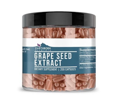 [BRSWYYIECIBGMYLD] Earthborn Elements Pure Grape Seed Extract 200 Capsules, Pure & Undiluted, No Additives