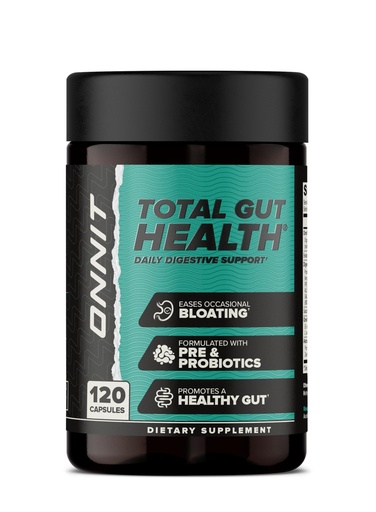 [BRSRAGIKBN7R6DI7] ONNIT Total Gut Health Daily Digestive Support, IGEN Non-GMO Tested Digestion Supplement for Women and Men with 7 Strains of Probiotics, Prebiotics, Enzymes and Betaine HCL, 120 Count