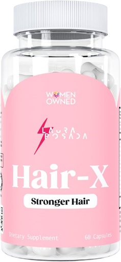 [BRSROGQ5CR5WKADJ] Laura Posada Women's Hair-X Advanced Hair Strengthening Supplements for Visibly Thicker, Stronger Hair Growth with Vitamin C, B12 - Non-GMO 60 Count 100% Natural Made in The USA