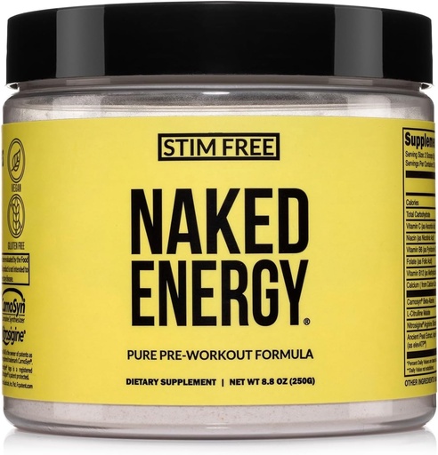 [BRSW2BAQB4NGOCTZ] NAKED Energy - Stim zdarma Pre Workout Kofein zdarma, pro muže a ženy, Vegan Friendly, Žádné umělé sladkosti, barvy nebo aromata - 50 Služení