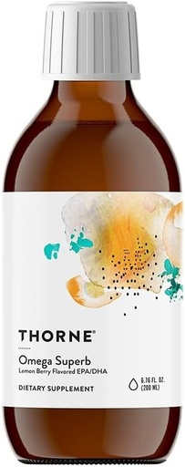 [BRSWIGIOAACGK2TK] THORNE - Omega Superb - Easy Dosing Fish Oil Liquid with EPA and DHA* - Lemon Berry - 6.76 Fl Oz (200 ml)