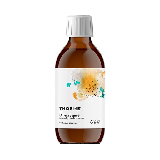 [BRSWIGIOAACGK2TK] THORNE - Omega Superb - Fish Oil Liquid Supplement with EPA & DHA - Supports Brain, Skin, Joint & Heart Health* - Lemon Berry - Third-Party Certified - Gluten, Dairy & Soy-Free - 40 Servings