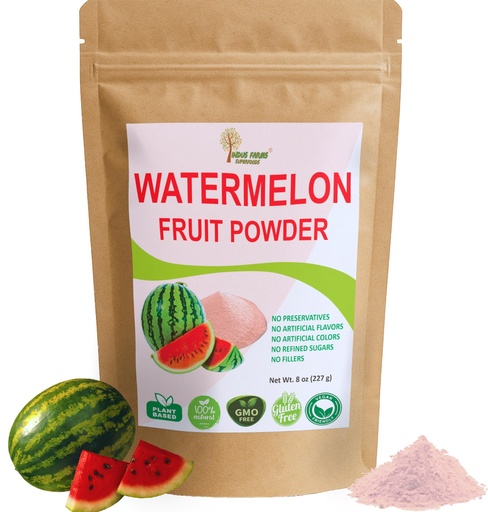 [BRSWGBA3C54B4DY3] Indus Farms 100% Natural Watermelon Fruit Powder, 8 oz, Pre-Workout & Post-Workout Supplement, Non-GMO, Vegan