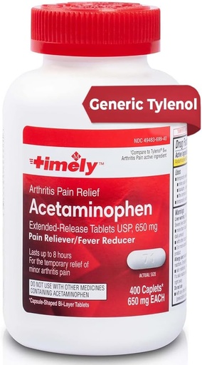 [BRSW2HQ5BEFGYFI7] Timpul-CAP LABS, INC. Acetaminofen 650 MG - 400 Caplete - Eliberare extinsă - Relief de durere articulară, Reliever durere & Artrită