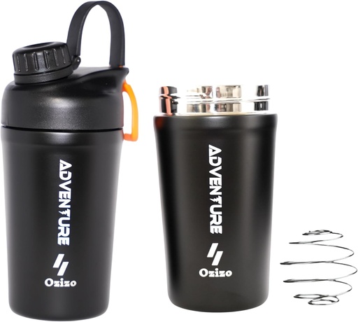 [BRSRMBI2CMIQY3Y2] Ozizo Protein Mixing Cup for Protein Mixes - 20 Ounces Stainless Stainless Protein Shaker Butelka, Izolacja, nieszczelny dowód, Odor Resistant, Mały Cute Gym Mixer dla mężczyzn, Kobiety, Chłopcy, Dziewczyny, Gorące i zimne napoje