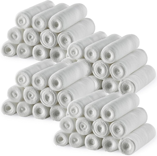 [BRSWGHDRBMNBSDTL] MEDca Gauze Bandage Rolls - 48 Pack, 4 en x 4.1 Yards, gaze de grado médico y banda de estiramiento para el vestido de heridas y el primer kit de ayuda