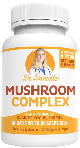 [BRSWY2QRDEPAAFY2] Doctor Danielle Organic Mushroom Complex Supplement – 8 Organic Mushrooms Including Reishi, Lion’s Mane, Cordyceps & Chaga – Vegan Capsules, Thoughtfully Formulated for Daily Wellness