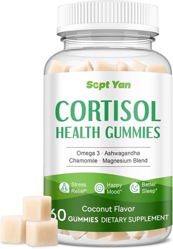 [BRSREZICA4HBAG3V] Cortisol Supplements for Women and Men Gummies with Phosphatidylserine, Magnesium, Ashwagandha, Vitamins, Cortisol Detox Calm Gummies for Sleep Relaxation Stress Relief, Sugar-Free,30 Day Vegan Supply