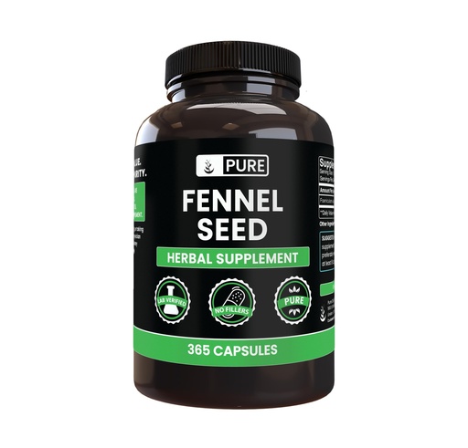 [BRSROFD7DN6Q4HLJ] PURE ORIGINAL INGREDIENTS Fennel Seed (365 Capsules), No Magnesium or Rice Fillers, Always Pure, Lab Verified