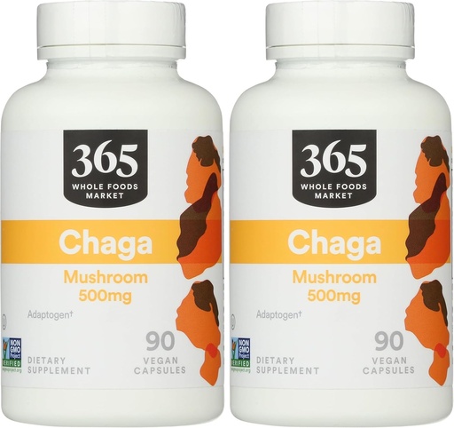 [BRSRAGT7BYFBGE3V] 365 by Whole Foods Market, Chaga, 90 Count (Pack of 2)
