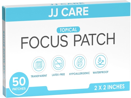 [BRSRMYIDCMCB63TL] JJ CARE Focus Patch - Pack of 50 All-Natural Focus Plus Patches for Adults, Support Concentration, Focus and Memory | 50 Days Supply of Brain Patch