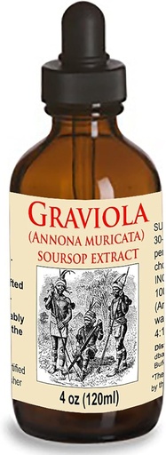 [BRSWKYYEOZ6WMFLI] Orgánica Graviola Liquid Soursop Extract 4 oz Wildcrafted Tincture (Annona Muricata) : Immune System Booster (4oz)