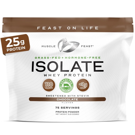 [BRSWKH33DN6R6FA7] Muscle Feast Grass-Fed Whey Protein Isolate, All Natural Hormone Free Pasture Raised, Whey Isolate Protein Powder for Men and Women, Clean, Gluten-Free, Delicious Isolate Protein - Chocolate, 5lb