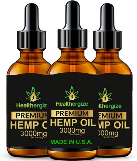[BRSWYYANBYHROCDJ] Healthergize Hemp Oil 3 Pack, Non-GMO, Unrefined with Full Flavor and Natural Benefits, for Calm, Sleep, Discomfort-Product of The USA