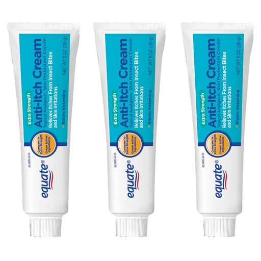 [BRSRAGQPO4BB63YV] Equate Extra Strength Anti-Itch and Skin Protectant Cream, 1 Ounce (3 Pack)