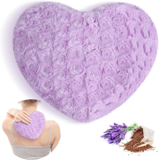 [BRSROZITOYMBSA34] Atsuwell Microwavable Heating Pad, Warm Compress Moist Heating Pack, Scented Lavender Throw Pillow and Flaxseed Fluffy Microwave Heat Pad for Joints, Neck, Back, Muscle, Purple