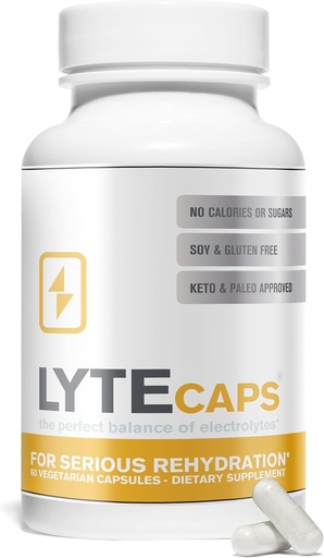 [BRSWKEDRBUGR4CYV] LyteLine Electrolyte 캡슐 - 심각한 Rehydration, 크림, 탈수를위한 60 채식 캡슐 - 마그네슘, 칼륨, 나트륨, 아연 - 글루텐, 낙농장, 견과류