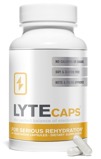 [BRSWKEDRBUGR4CYV] LyteLine Electrolyte Capsules - 60 Vegetarian Capsules for Serious Rehydration, Cramps, Dehydration - Magnesium, Potassium, Sodium, Zinc - Free of Gluten, Dairy, Nuts