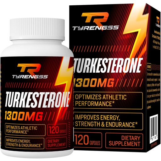 [BRSRMC3YBMGQKHLD] Testosterone Booster, Turkesterone Supplement 1300mg Ultra High Strength (Ajuga Turkestanica Extract Std. to 20% Testosterone), for Athletic Performance & Muscle Mass,120 Capsules