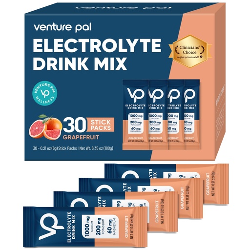 [BRSRAHD7C4IWCEYU] Venture Pal High Sodium Sugar Free Electrolytes Powder Packet - Hydration Packets with Vitamin, Sodium & Potassium | Zero Calories | Vegan, Keto & Paleo Friendly Electrolyte Drink Mix - 30 Sticks