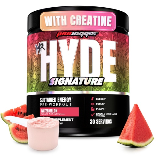 [BRSW2BQ6CICQ233H] ProSupps Mr. Hyde Signature Pre Workout Powder with Creatine, Beta Alanine & Caffeine - Performance, Energy & Endurance - Clean Fitness & Gym Supplements for Men & Women (Watermelon, 30 Servings).