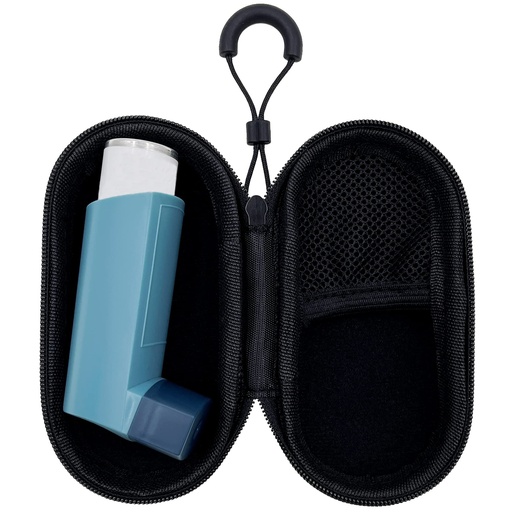 [BRSRMBIQPIHR43A7] Holder Travel Case for Asthma Inhaler, Compact Case for Adults and Kids (Black)
